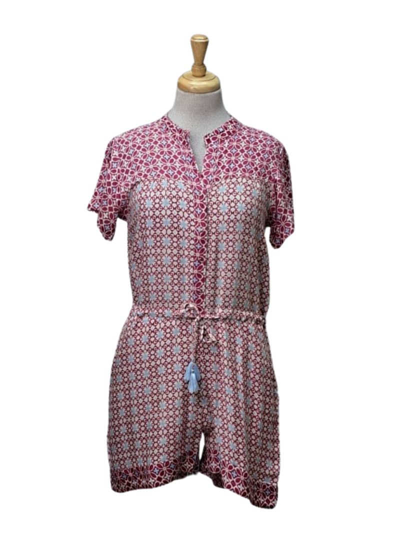 Ada Gatti Ladies Patterned Jumpsuit - Pink/Blue