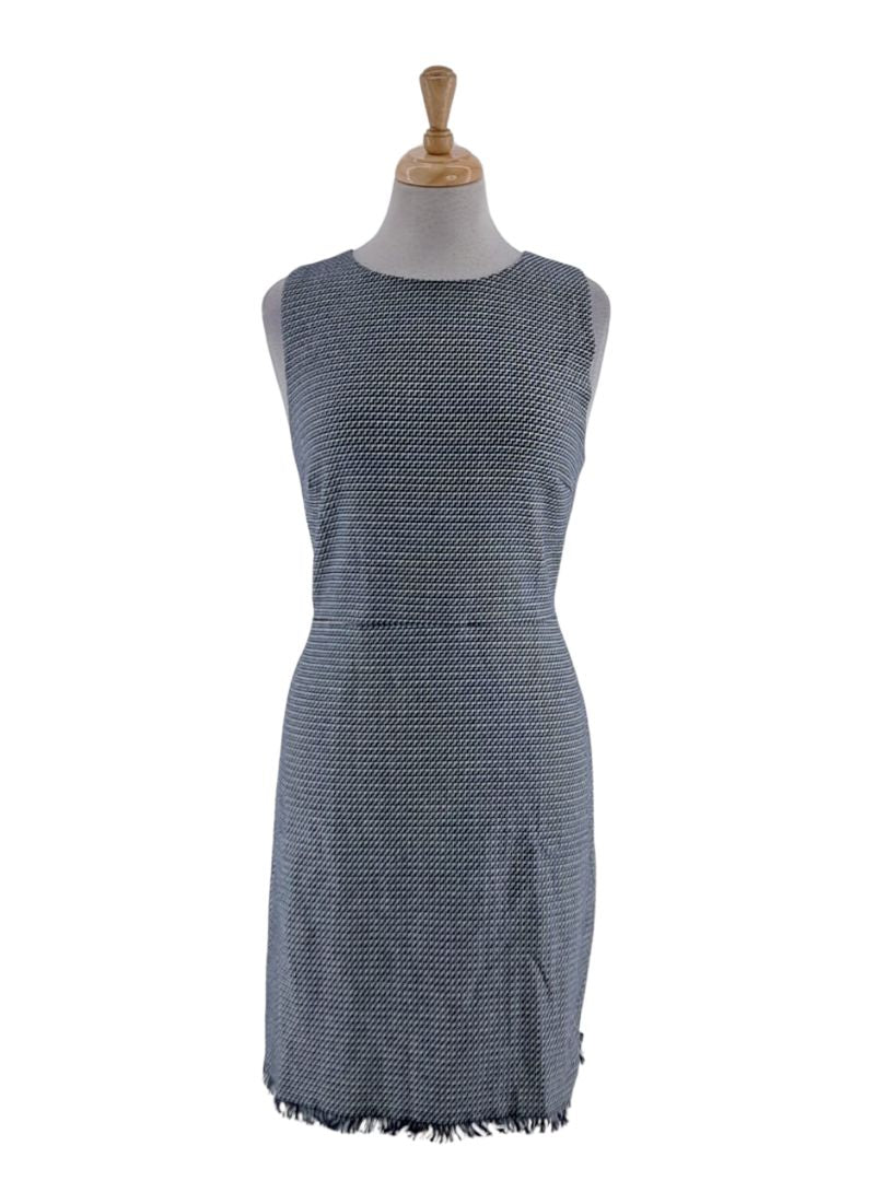 TEXTURED TASSLE DETAIL SLEEVELESS DRESS