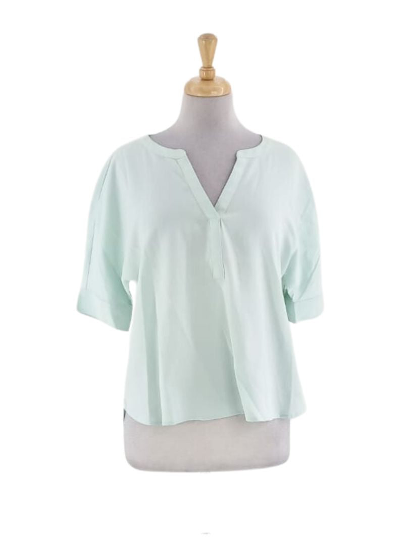 SOLID V-NECK BLOUSE