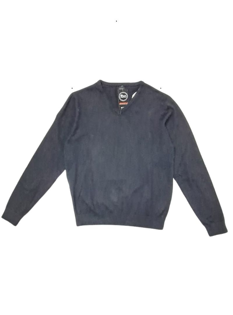 Terranova Mens V-Neck Knit Top - Black