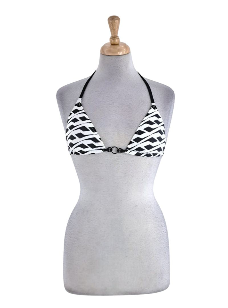 PATTERNED CHAIN DETAILED BIKINI TOP