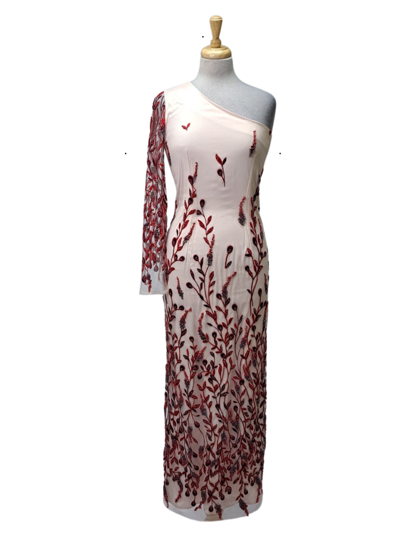 Vanessa Gounden Danielle Evening Dress - Red/Pink