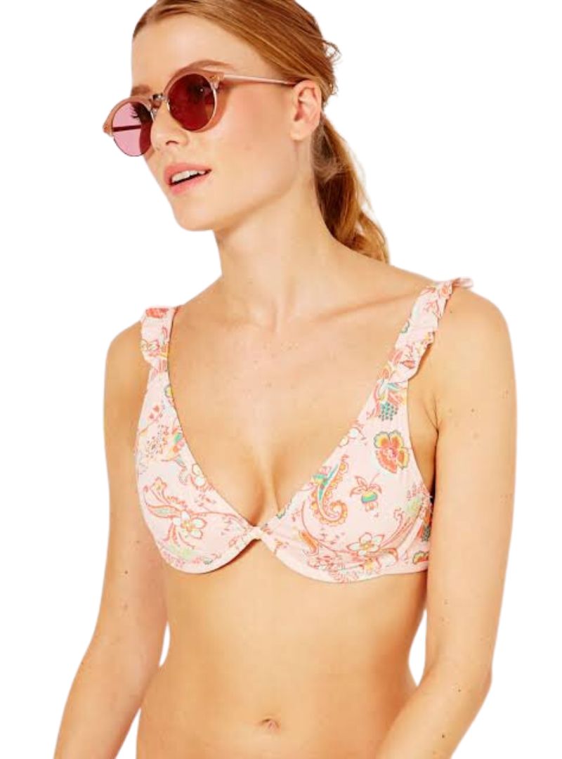 DETAILED FRILL BIKINI TOP