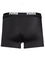 Puma Mens Swim Logo Trunk - Black/White