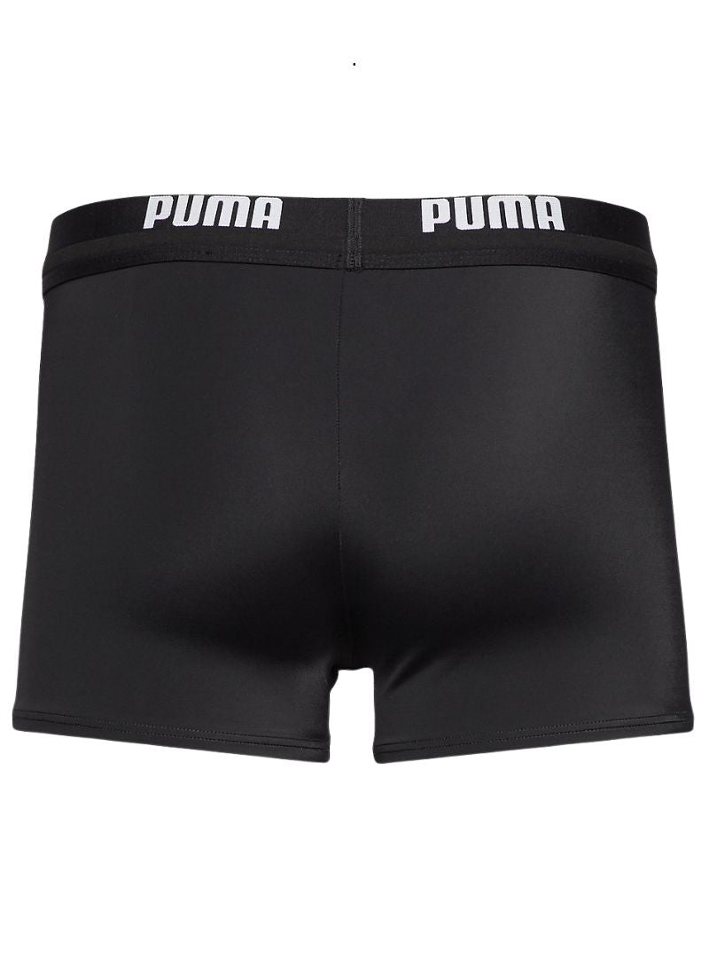 Puma Mens Swim Logo Trunk - Black/White
