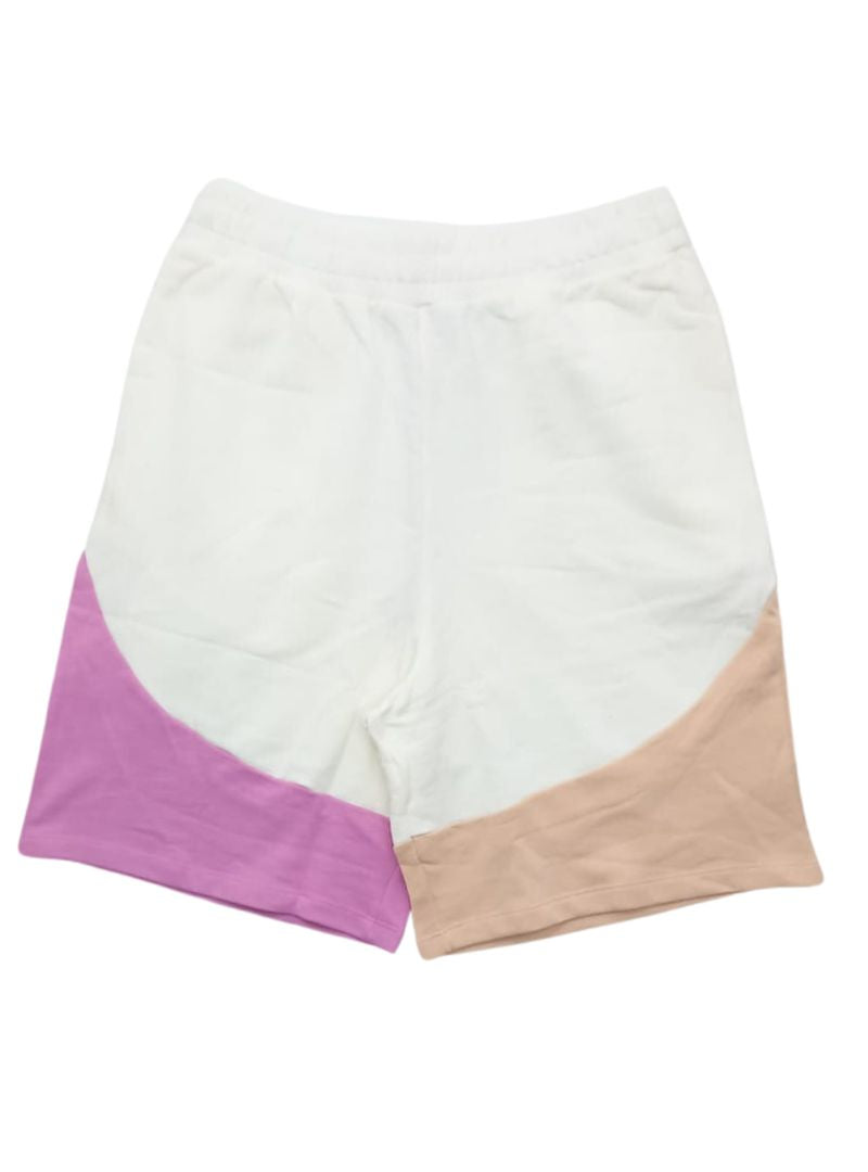 TWO TONE COLOR BLOCK OVERSIZED FLEECE SHORTS