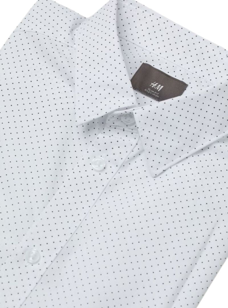 DOTTED SLIM FIT LONG SLEEVE SHIRT