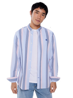 Springfield Mens Striped Long Sleeve Shirt - Blue