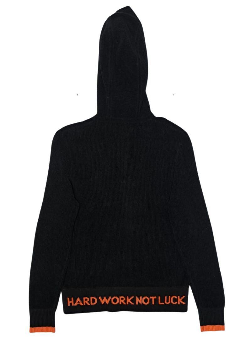 Jack & Jones Mens Knit Zip Up Top - Black/Orange