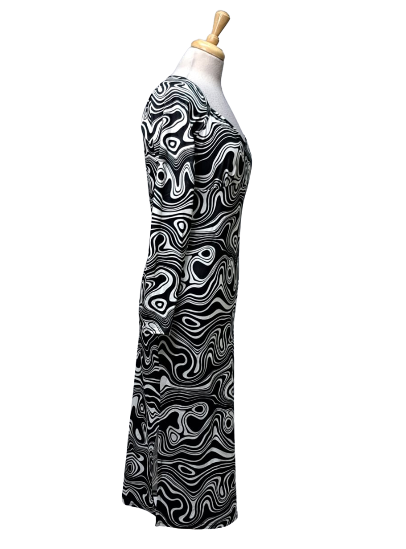 Inside Ladies Printed Dress - Black/ White