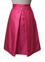 Ladies Satin Pleat Skirt - Pink