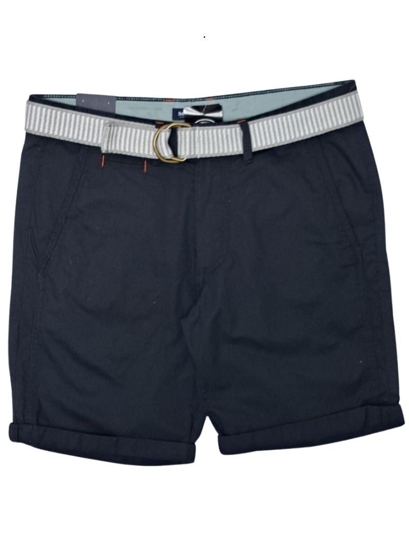 Mcneal Mens Casual Shorts With Belt - Navy