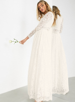 CROP TOP LACE MAXI WEDDING DRESS IVORY