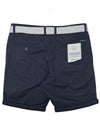 Mcneal Mens Casual Shorts With Belt - Navy