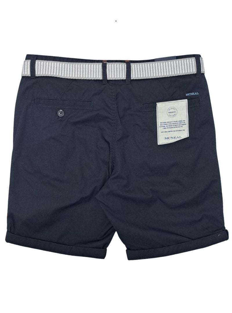 Mcneal Mens Casual Shorts With Belt - Navy