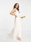 VALENTINA RUCCHED HALTER NECK MAXI WEDDING DRESS IVORY