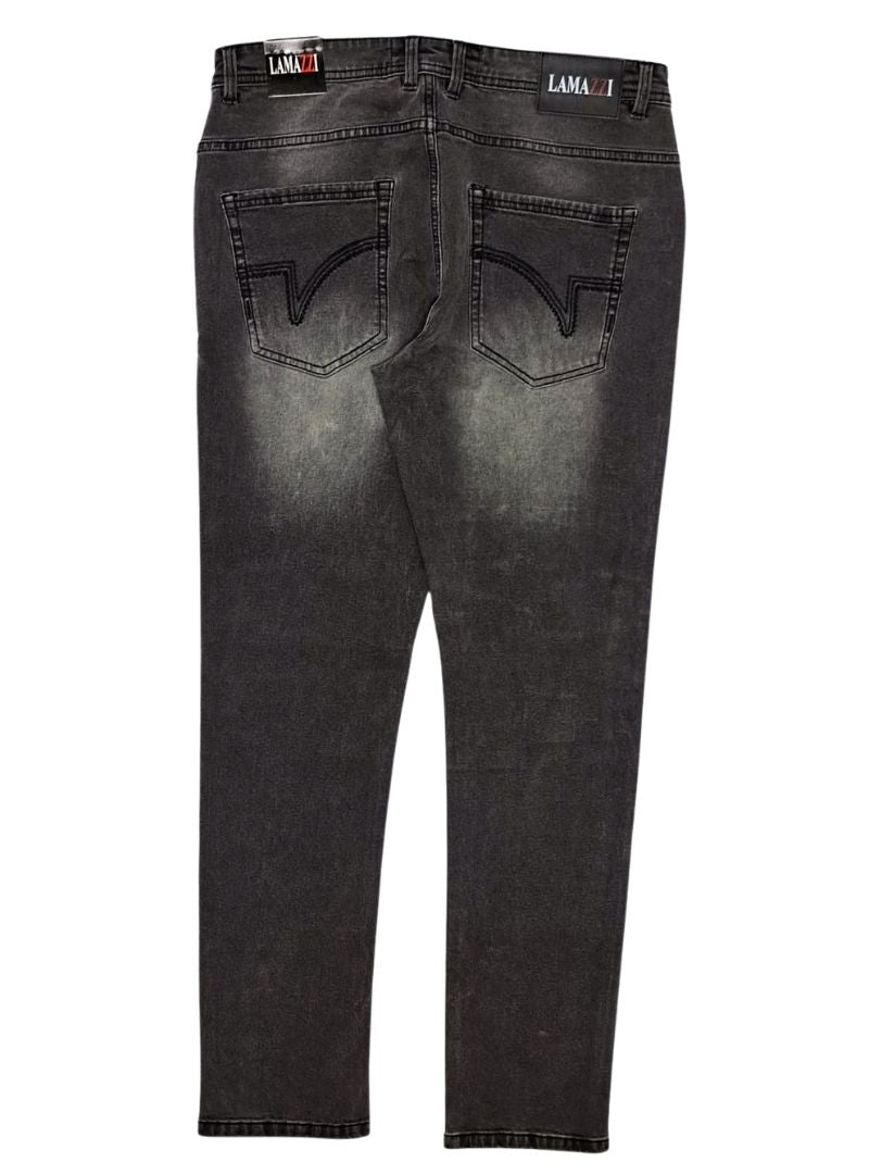 Lamazzi Denim Mens Slim Fit Jean - Charcoal