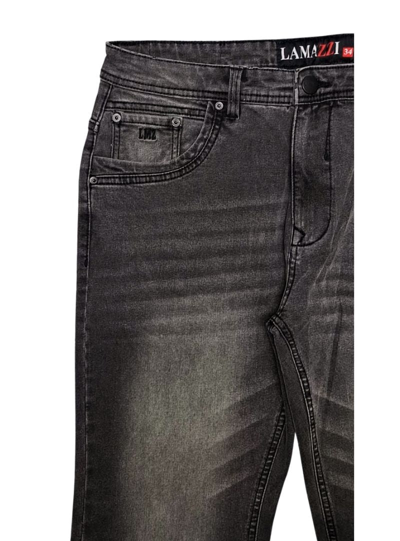 Lamazzi Denim Mens Slim Fit Jean - Charcoal