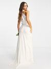 VALENTINA RUCCHED HALTER NECK MAXI WEDDING DRESS IVORY