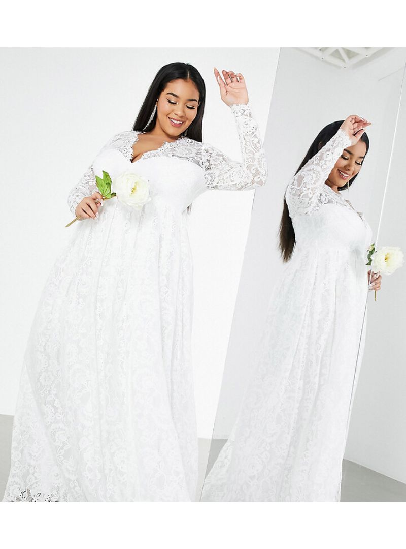 CURVE PENNY V NECK WEDDING DRESS