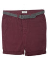 Review Mens Basic Shorts With Belt - Plum/Grey