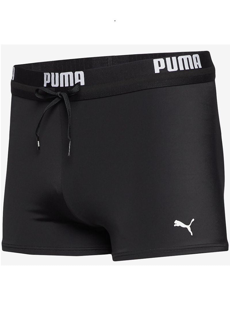 Puma Mens Swim Logo Trunk - Black/White