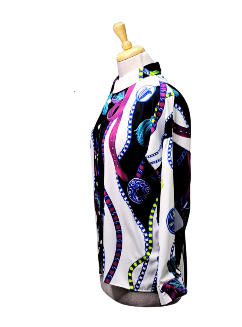 P2vx Ladies Detailed Buttoned shirt - White/Black