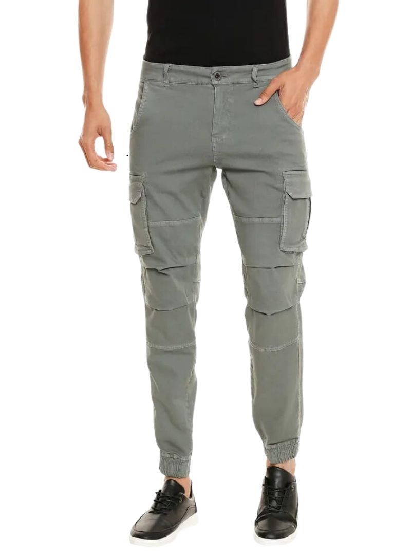 BASIC "GAS" KHAKI ELASTIC BOTTOM JEAN