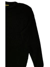 Rocce Mens Pattern Knit Pullover - Black