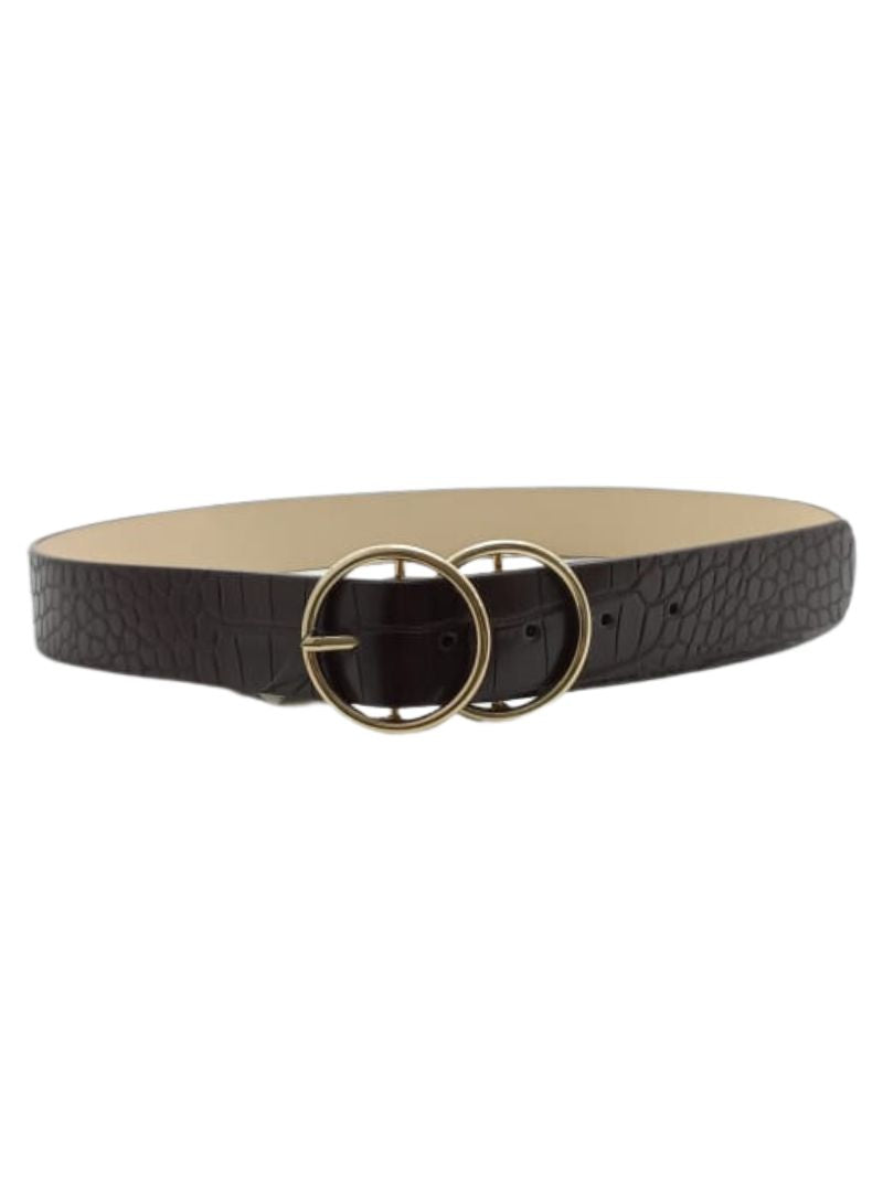 CROC PRINT DOUBLE BUCKLE BELT