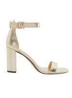 BASIC FAUX LEATHER BLOCK HEEL SANDAL