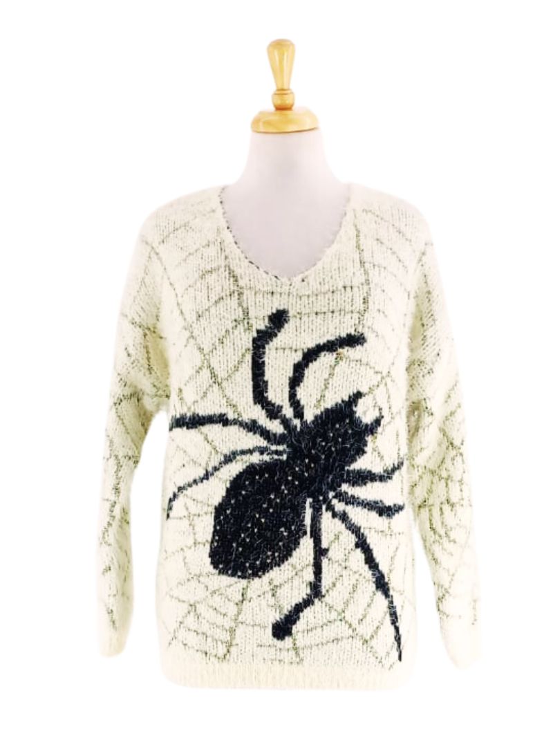 SPIDER PATTERNED KNIT TOP