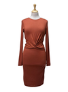 Inside Ladies Long Sleeve Dress - Burnt Orange