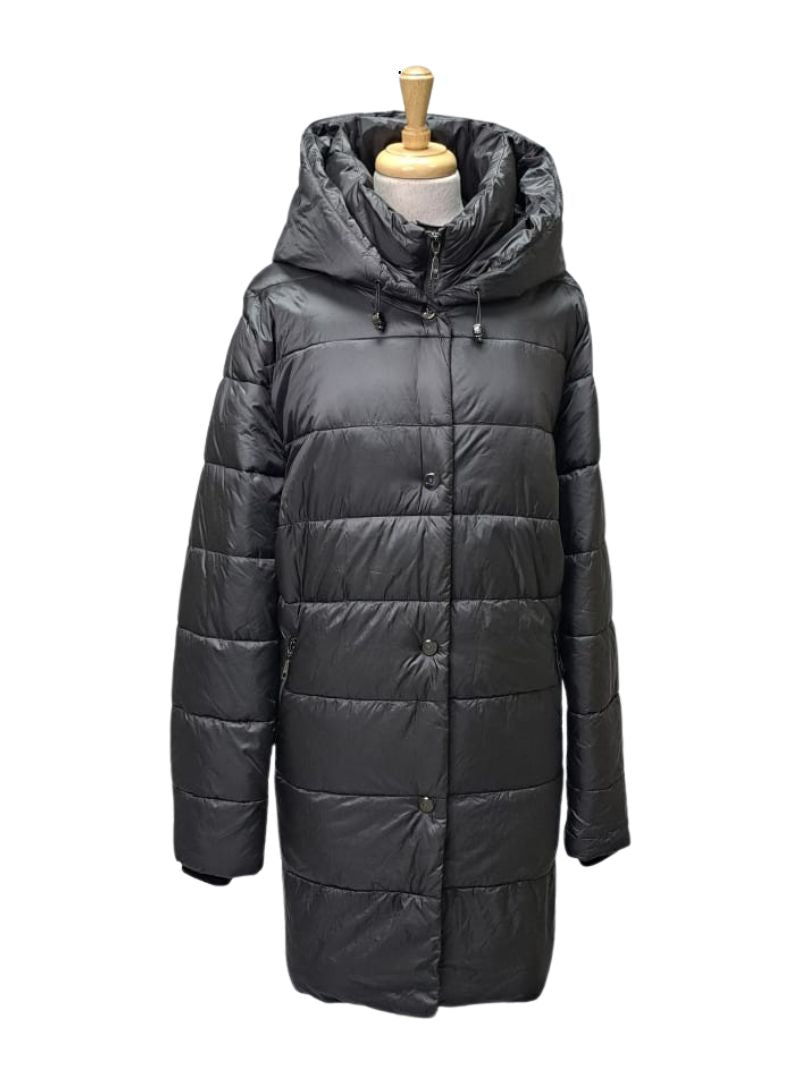 Basler Ladies Light Weight Hooded Puffer Jacket - Grey