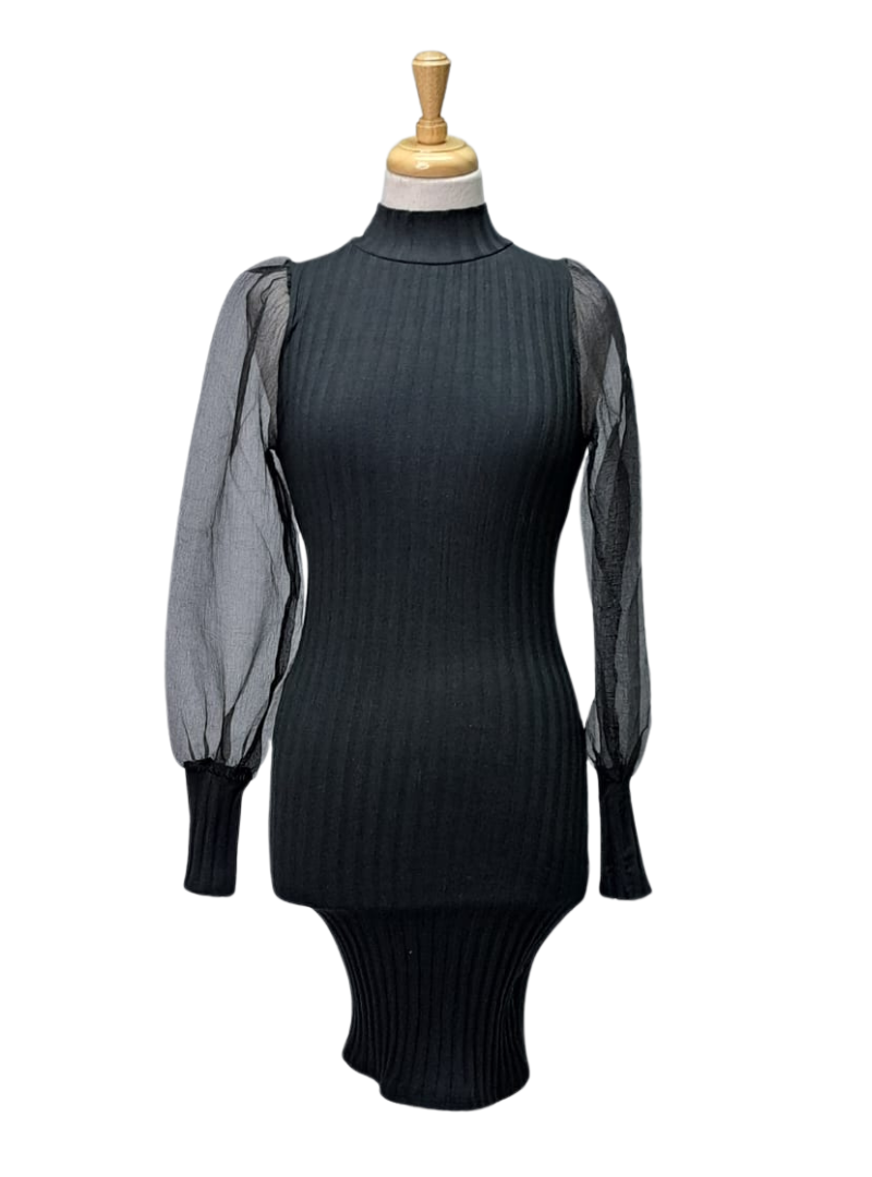 Inside Ladies Knitted Dress - Black