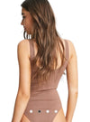 Morgan Ladies Ribbed Bodysuit - Brown
