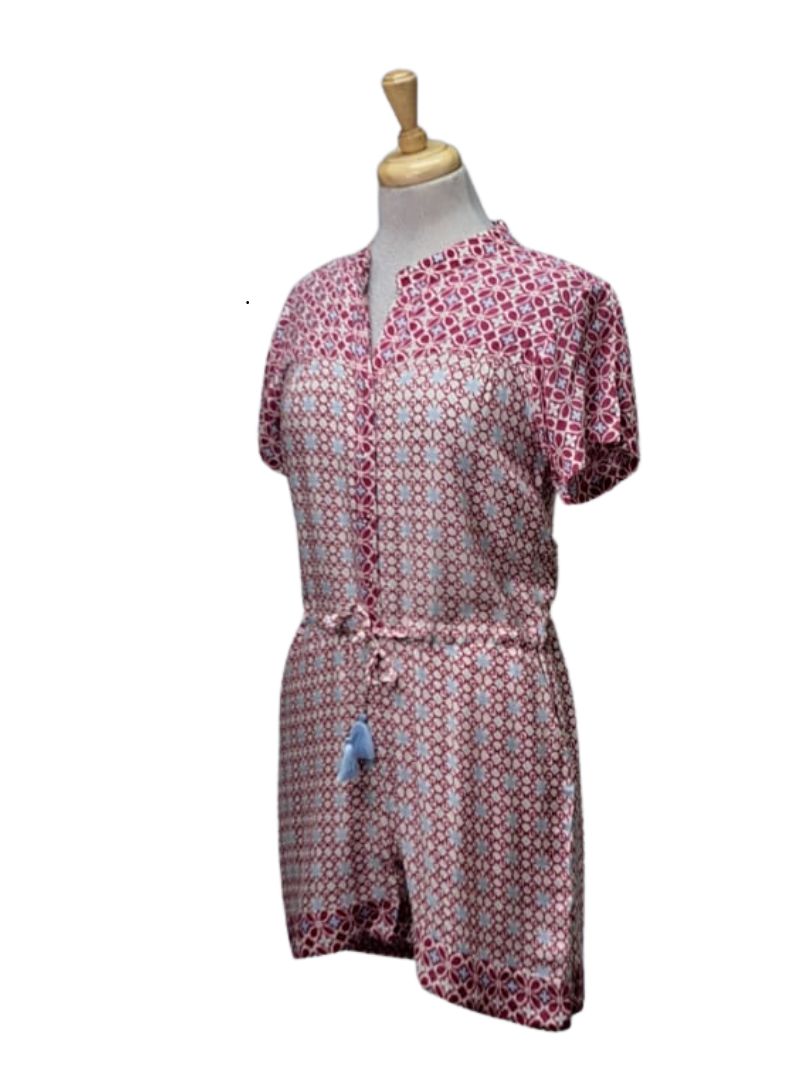 Ada Gatti Ladies Patterned Jumpsuit - Pink/Blue