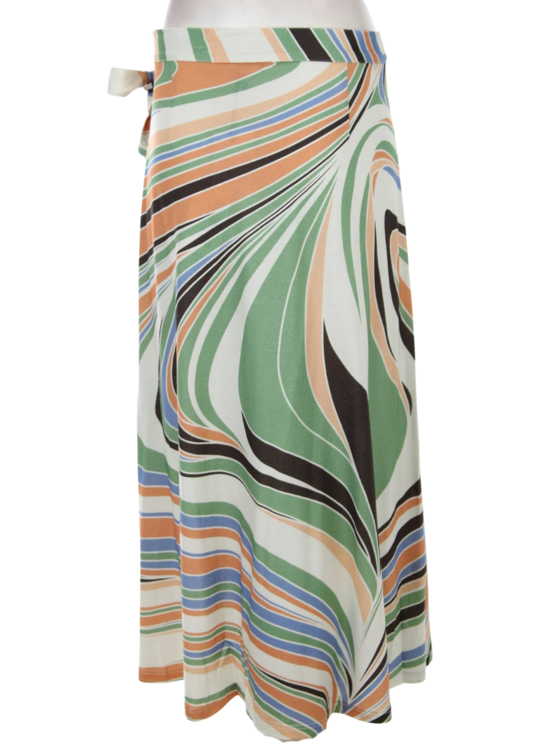 Gina Laura Ladies Wrap Skirt - Green/Blue/Orange