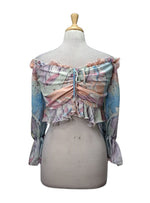 Vanessa Gounden Ladies Coral Formal Top - Blue/Pink/Yellow