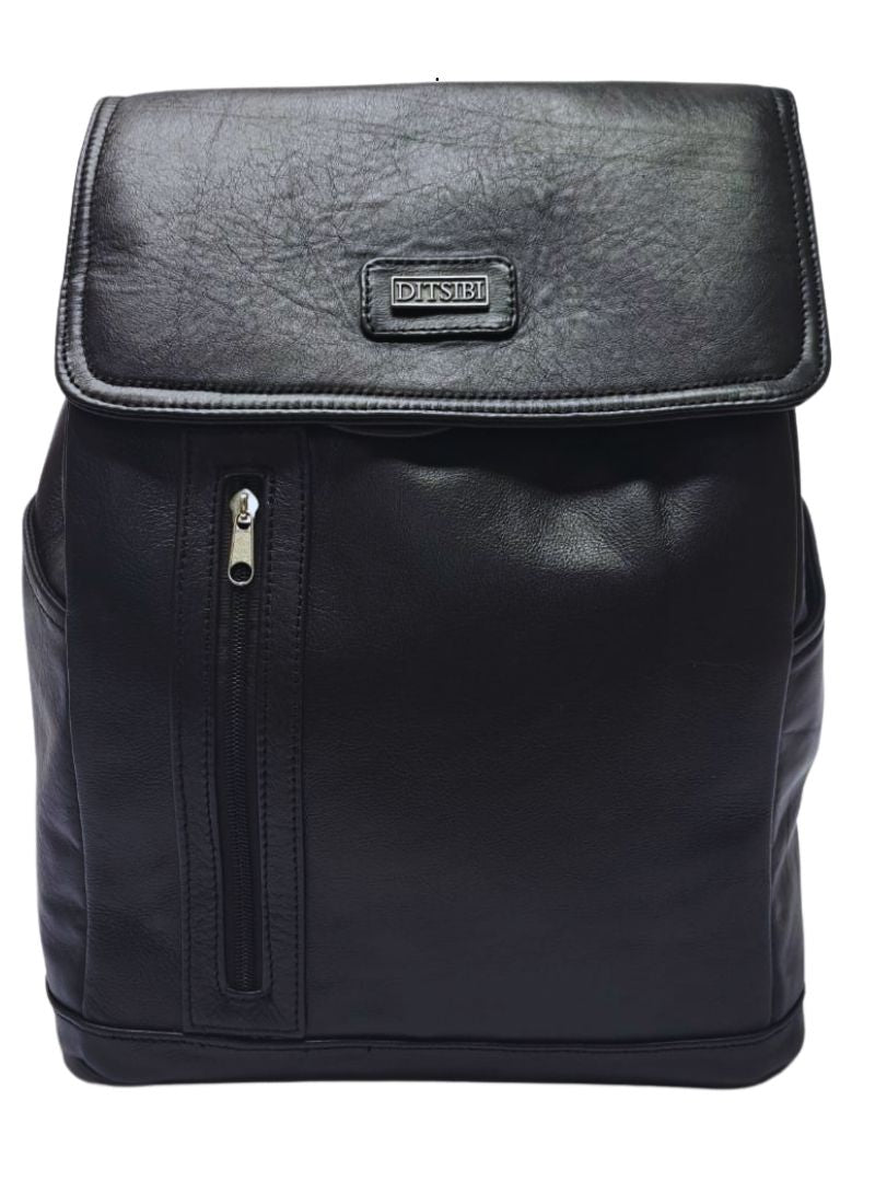 Ditsibi Genuine Leather Backpack - Black