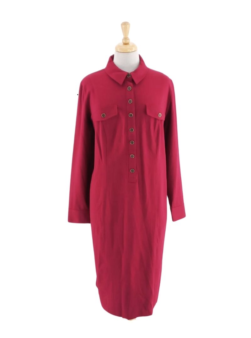 BUTTONED LONG SLEEVE DRESS