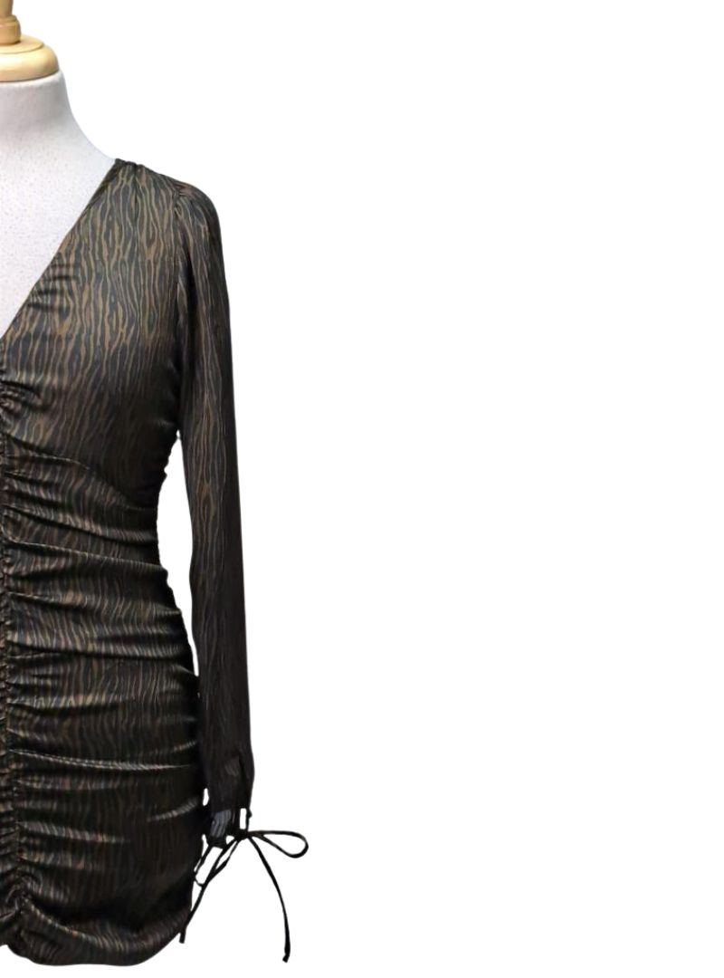 Cropp Ladies detailed printed dress - Black/Brown