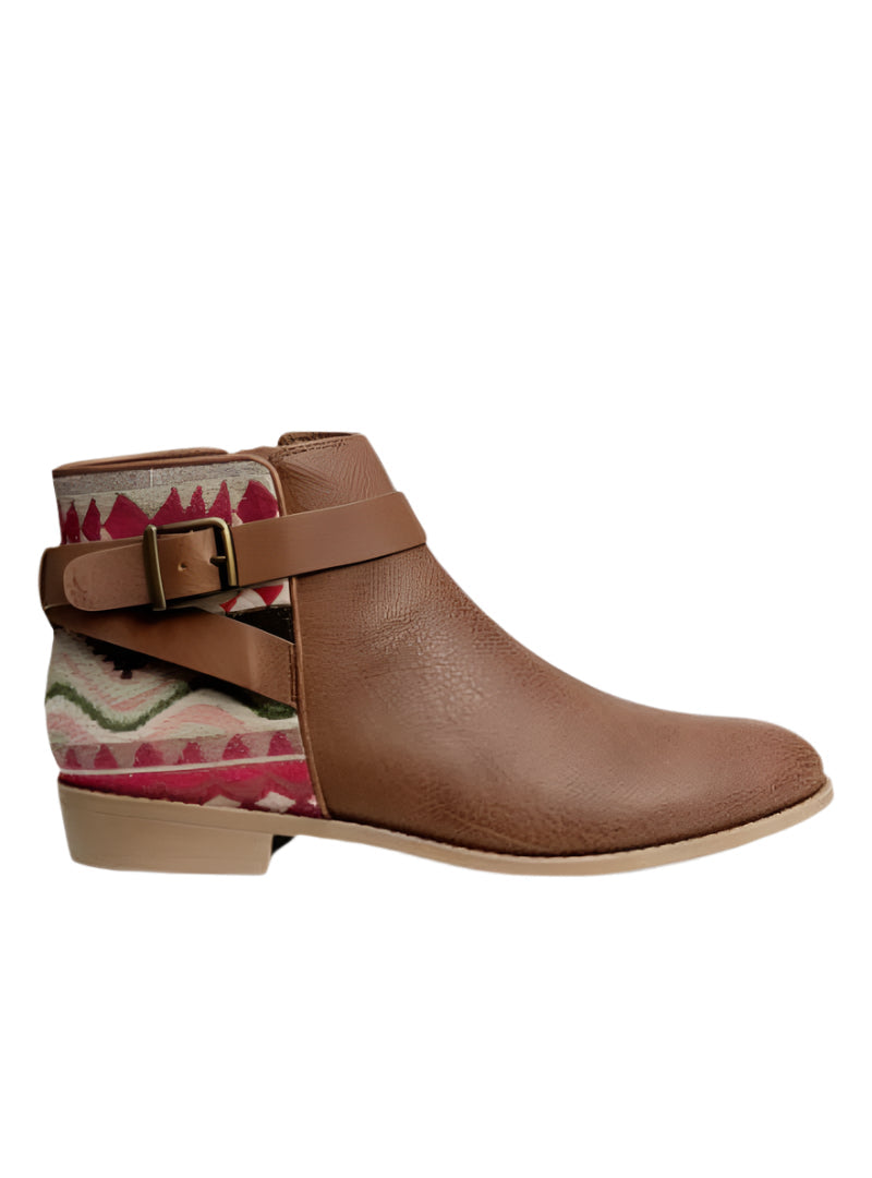 PATTERNED ANKLE BOOTS