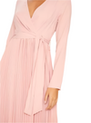 Long Sleeved Pleated Midi Dress